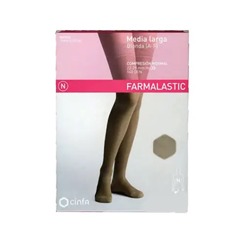 Farmalastic Media Larga Blonda Compresión Normal Beige, Talla M, Unidad
