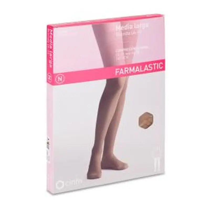 Farmalastic Media Larga Blonda Compresión Normal Beige, Talla Reina Plus, Unidad