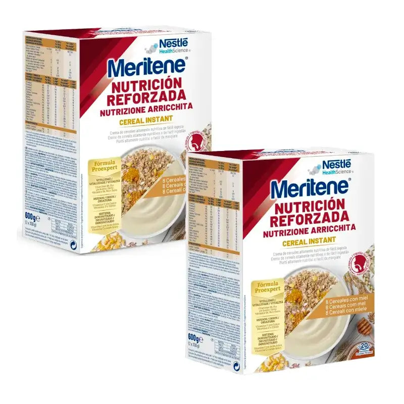 Meritene Cereal Instant Crema de 8 Cereales con Miel Pack 2 x 300 gr
