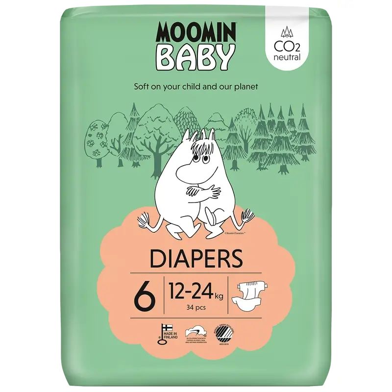Moomin Baby Pañales Talla 6 , 34 unidades