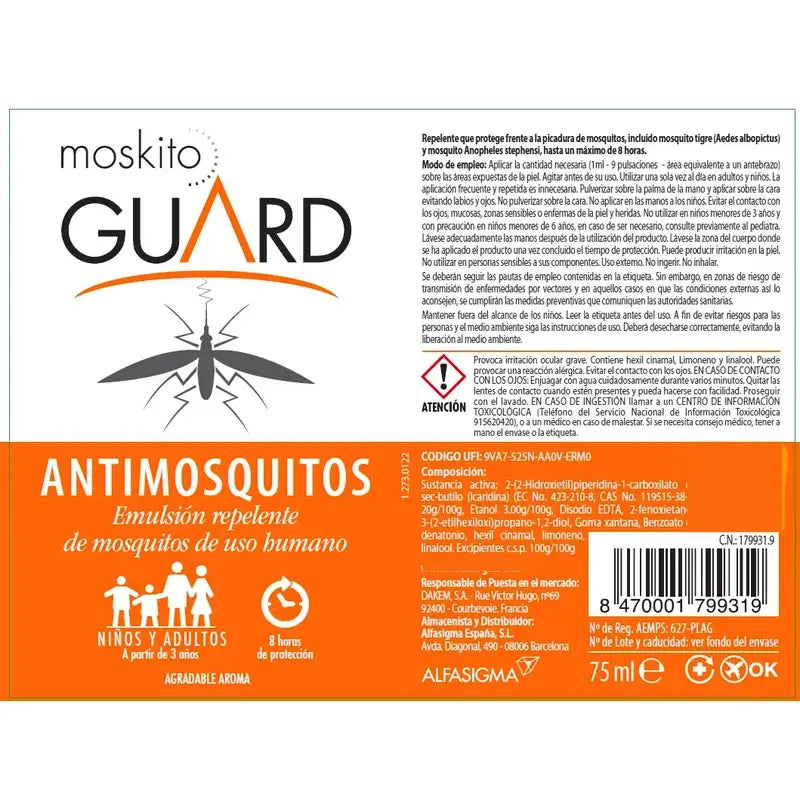 Moskito Guard Spray Antimosquitos, 75 ml