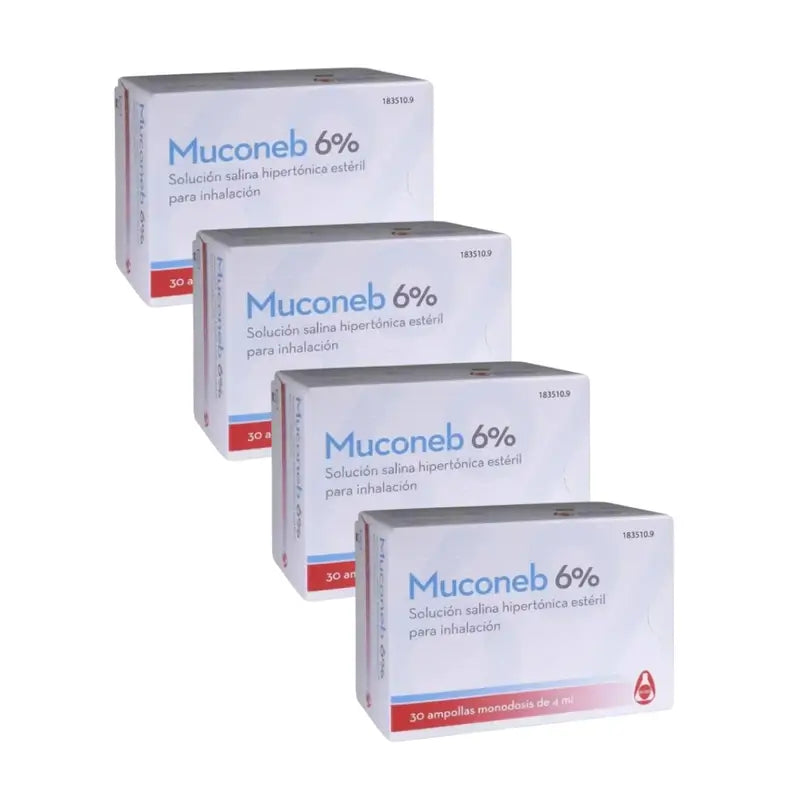 Muconeb 6% Solución Salina , 4X30 Ampollas