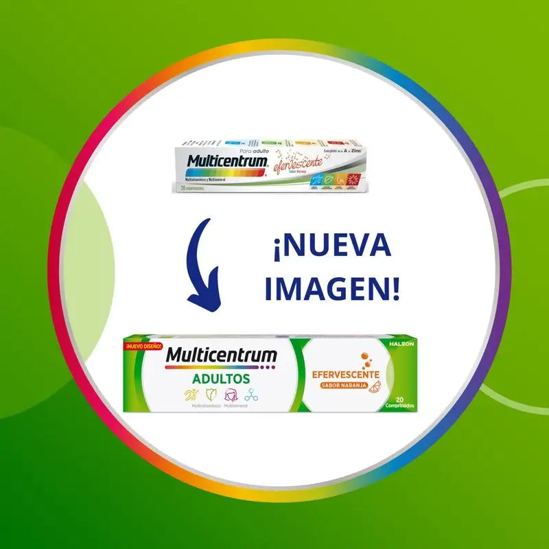 Multicentrum Efervescente Complemento Alimenticio multivitamínico para adultos, 20 comprimidos