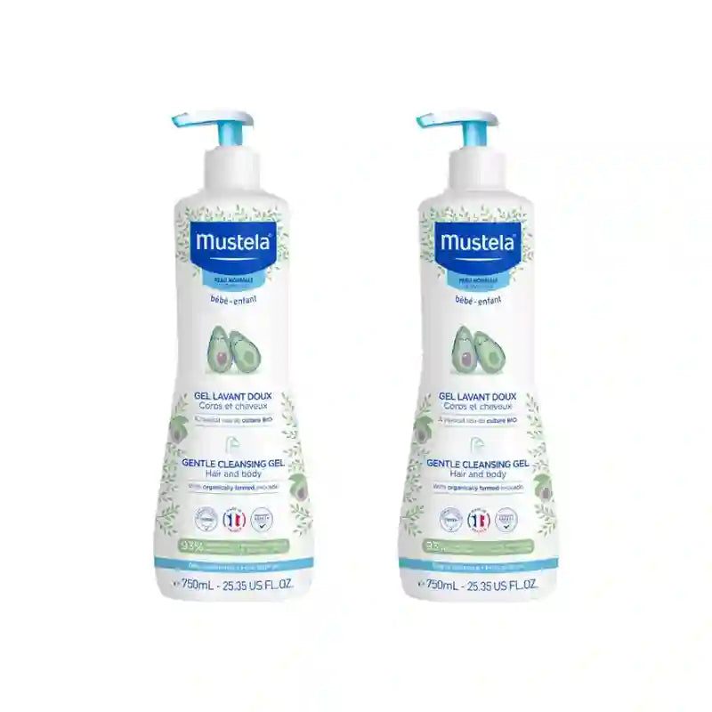 Mustela Gel De Baño Suave Con Aguacate Bio, 2X750 Ml