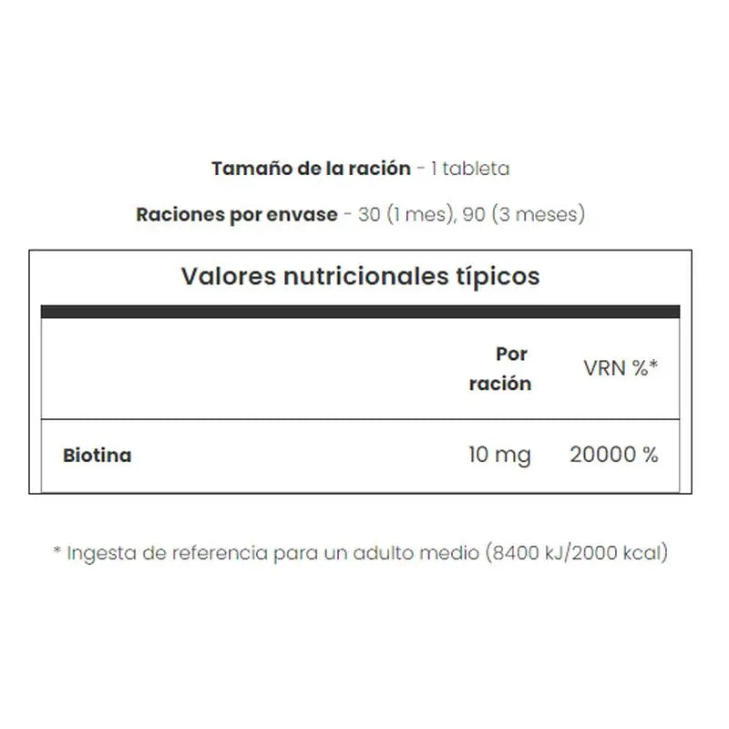 Myvitamins Biotin , 90 tabletas