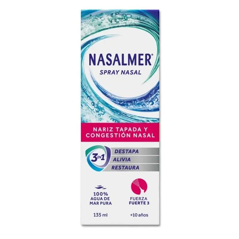 Nasalmer Fuerte, Descongestión Nasal Y Limpieza Profunda, Spray 135 Ml