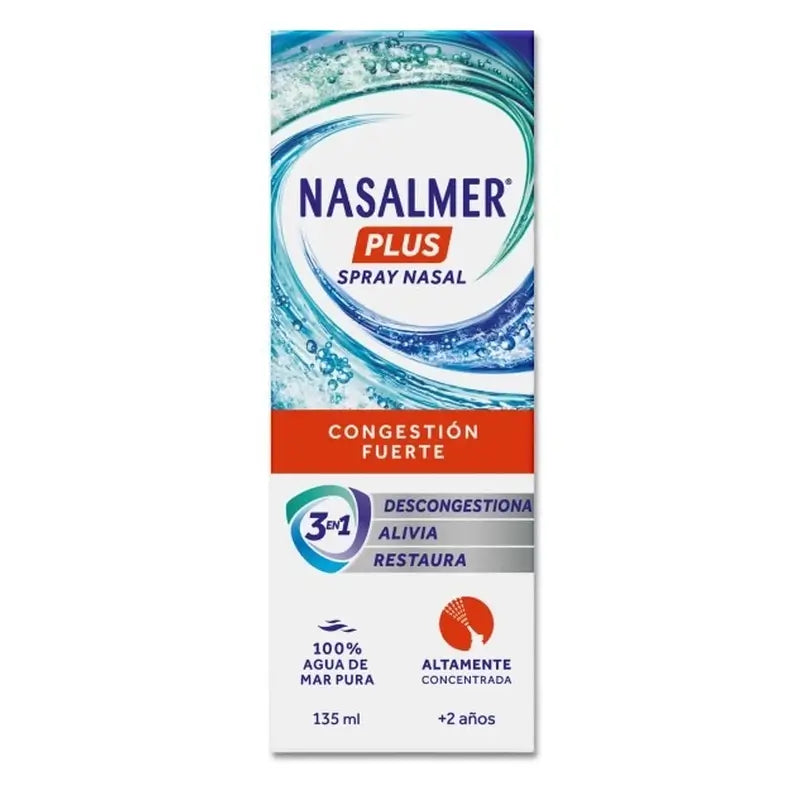 Nasalmer Plus, Descongestión Nasal Y Alivio De Congestión Severa, Spray 135 Ml