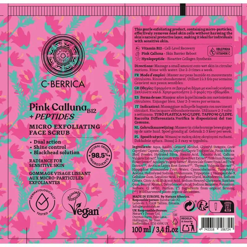Natura Siberica Exfoliante Facial De Micropartículas , 100 ml
