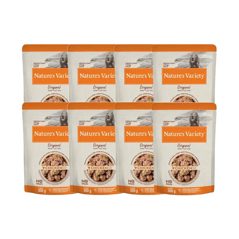 Nature'S Variety Canine Adult Original Pate Med Max Pollo, 8 x 300 g, comida húmeda para perros
