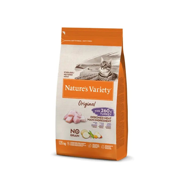 Nature'S Variety Feline Adult Original Esterilizado Pavo 1,25Kg, pienso para gatos
