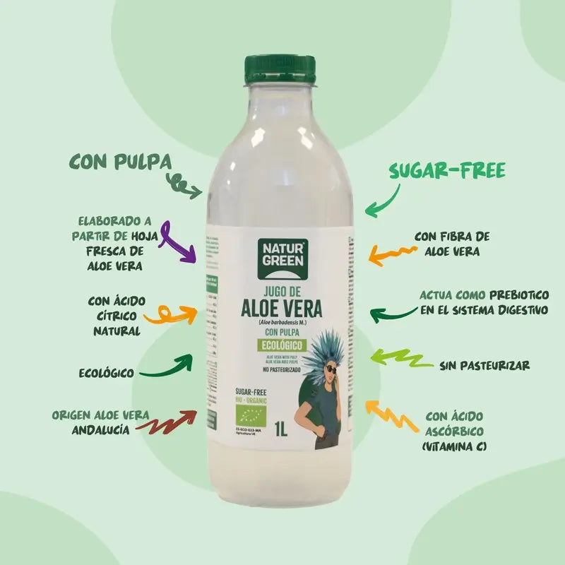 Naturgreen Jugo De Aloe Vera Con Pulpa, 1 l