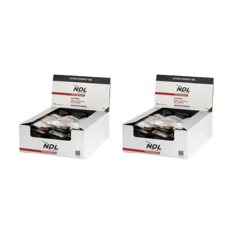 Ndl Pro-Health Gel Energético Con Cafeína Sabor Cola, Pack 12X60 Gr, 2 Unidades