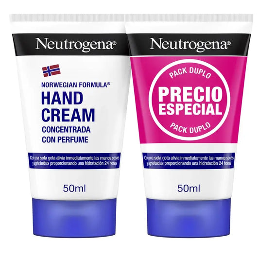 Neutrogena Crema De Manos Reparadora Concentrada Con Perfume, 2 X 50 ml