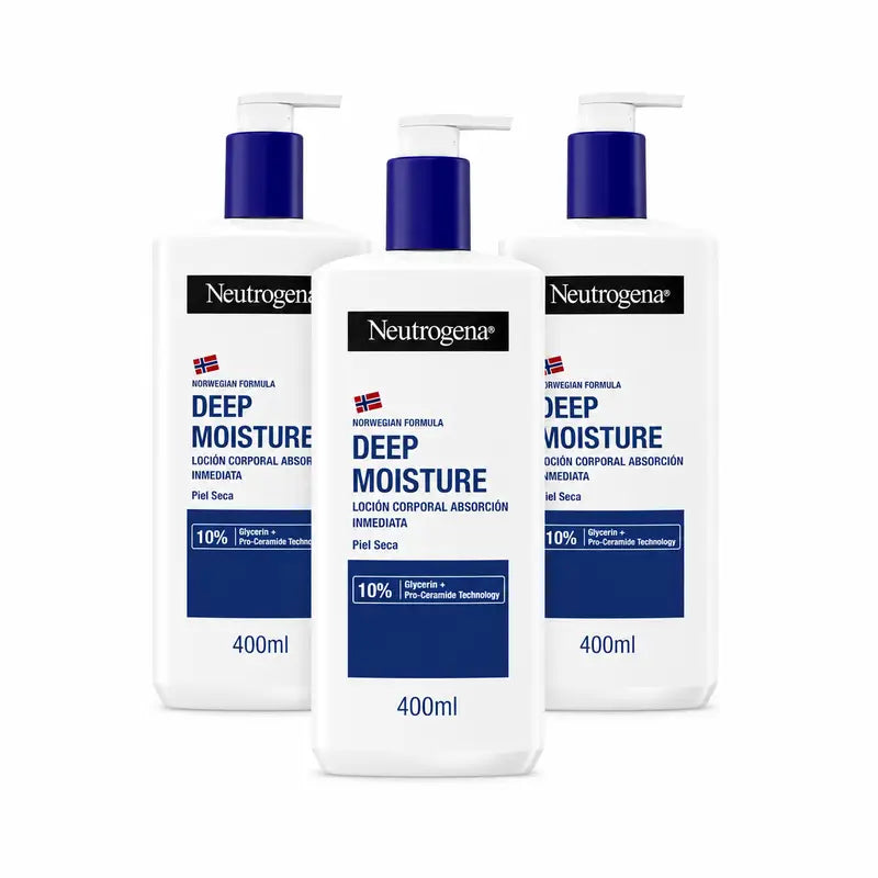 Neutrogena Crema Hidratante Corporal Piel Seca, Pack 3 x 400 ml