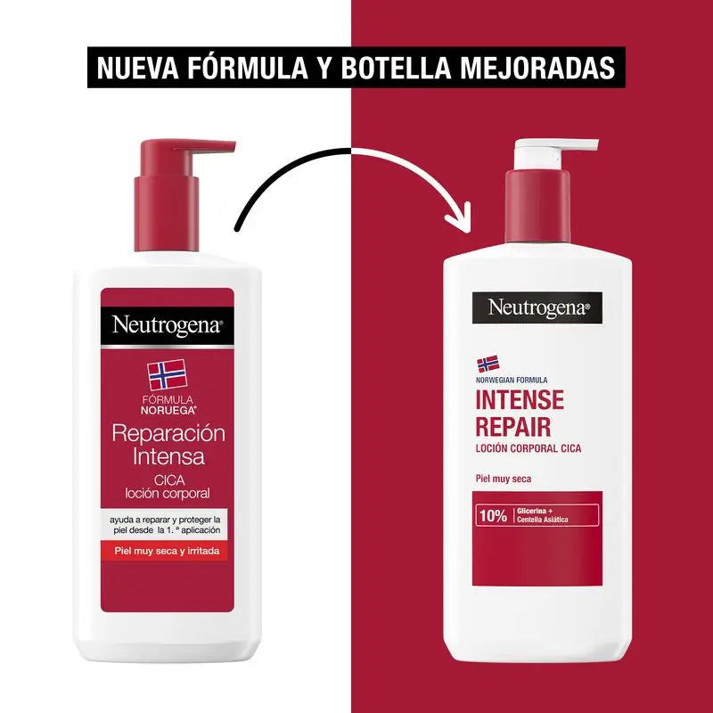 Neutrogena Crema Hidrantante Corporal Reparadora Cica Piel Muy Seca, 400 ml