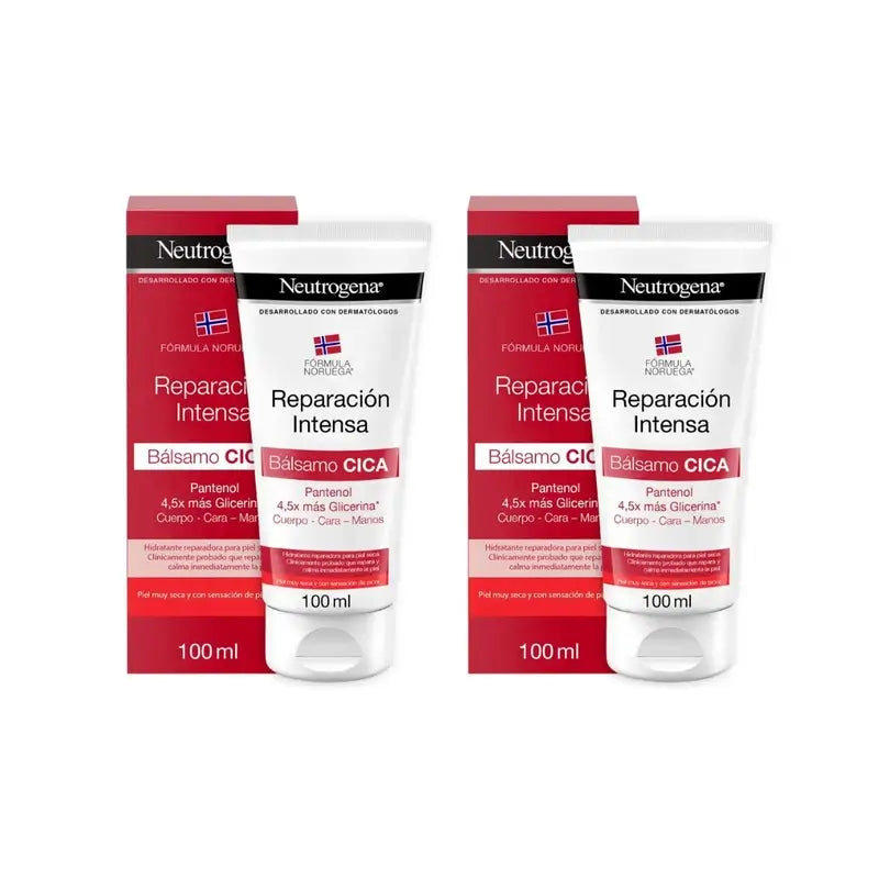 Neutrogena Reparación Intensa Bálsamo Cica, 2X100 Ml