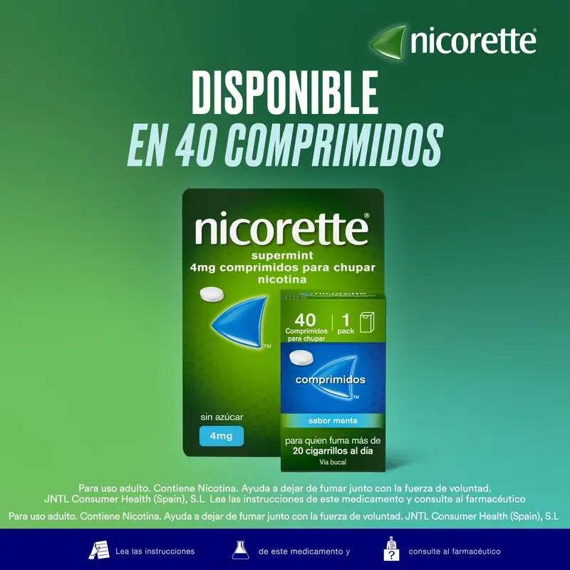 Nicorette® Supermint 4 mg , 40 comprimidos