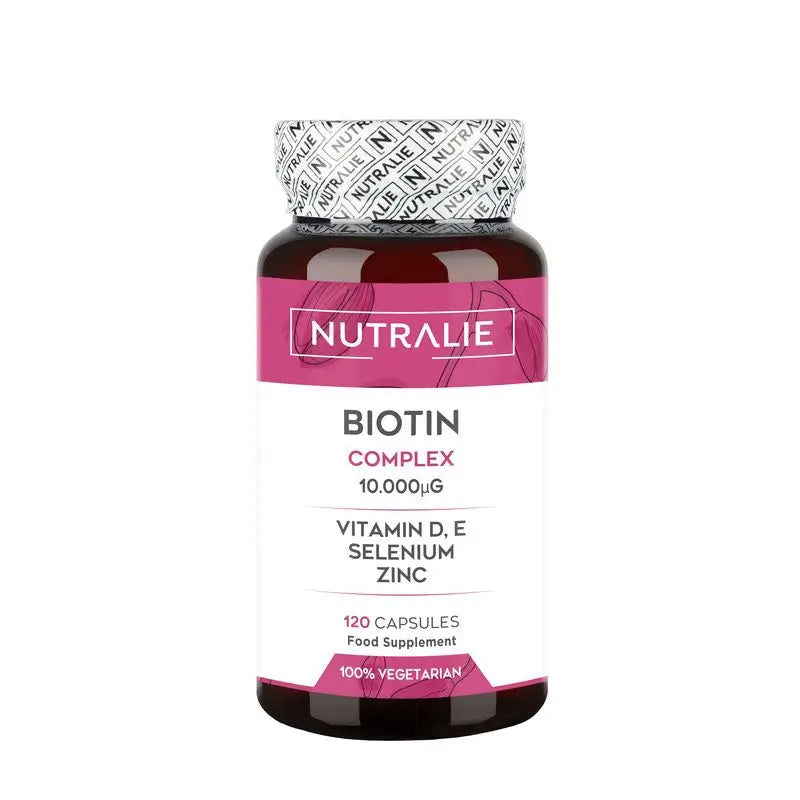 Nutralie Biotina Con Vit D Y E 10000Mcg Pelo, Piel, Uñas , 120 cápsulas