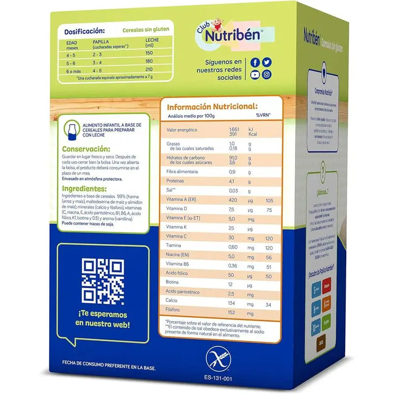 Nutriben Papilla Cereales Sin Gluten 600 gr