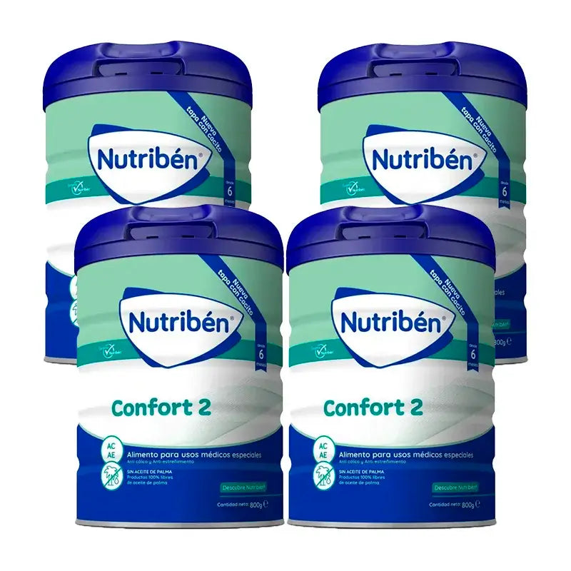 Nutribén Confort 2 Leche Continuación, 4 x 800 gr