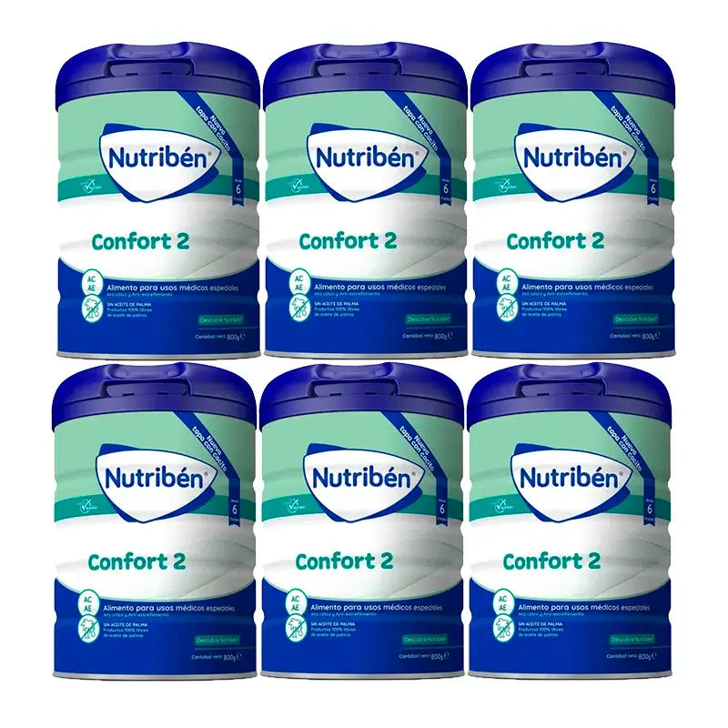 Nutribén Confort 2 Leche Continuación, 6 x 800 gr
