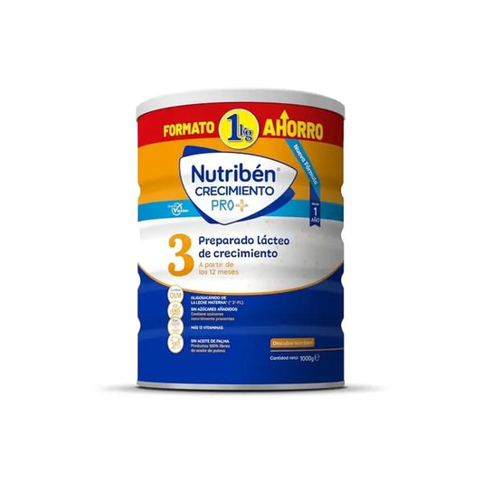 Nutribén Crecimiento Pro+ 3 Leche, 1000 gr
