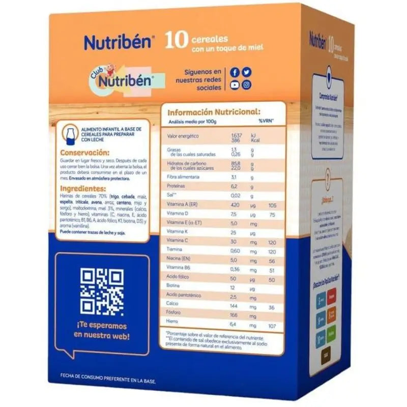 Nutriben Papilla 10 Cereales 600 gr