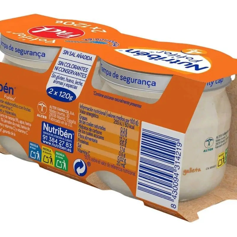 Nutribén Pack Potito Pera Platano, 2X120 gr