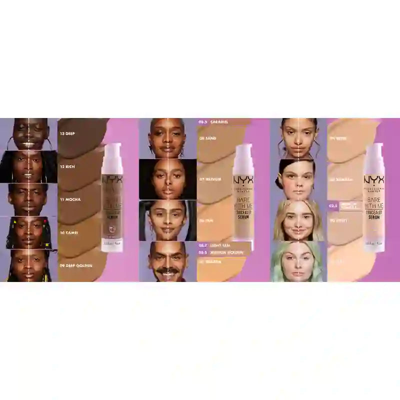 Nyx Bare With Me Serum Concealer, Tono Tan. Fórmula Vegana. , 9,6 ml