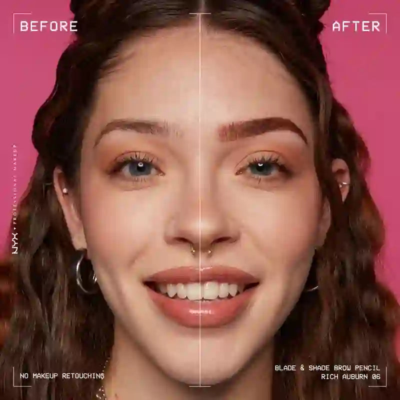 Nyx Blade & Shade Lápiz De Cejas De Doble Punta, Rich Auburn 06 , 0,06 gr