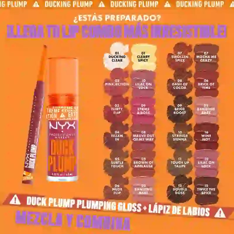 Nyx Perfilador De Labios Voluminizador Duck Plump, Perfilador, Ducking Clear 01 , 0,33 gr