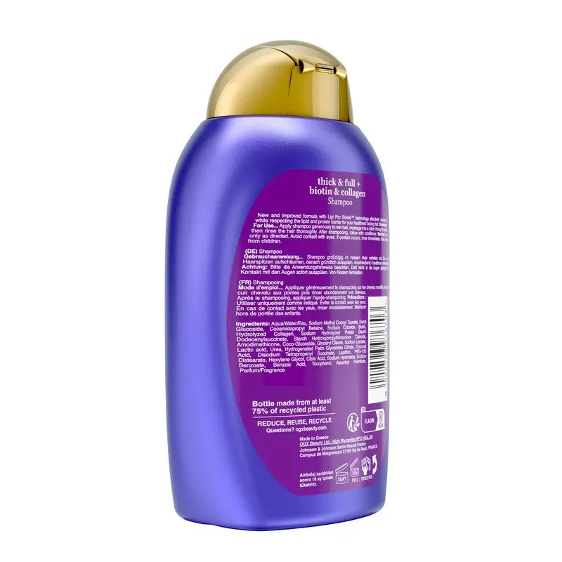 OGX Champú Biotina y Colágeno, Cabello Fino, 385 ml