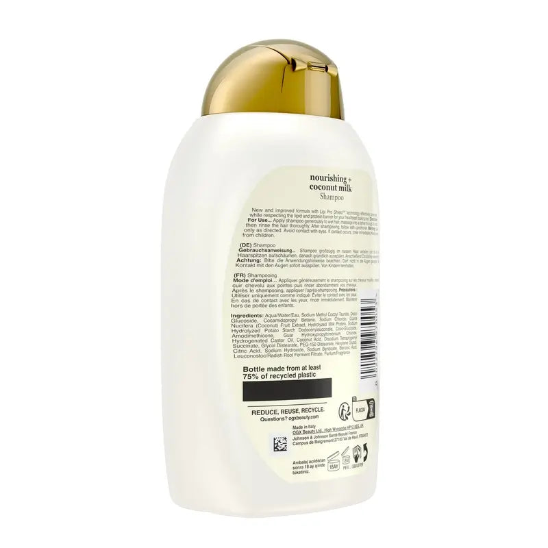 OGX Champú Leche de Coco, Cabellos Secos, 385 ml