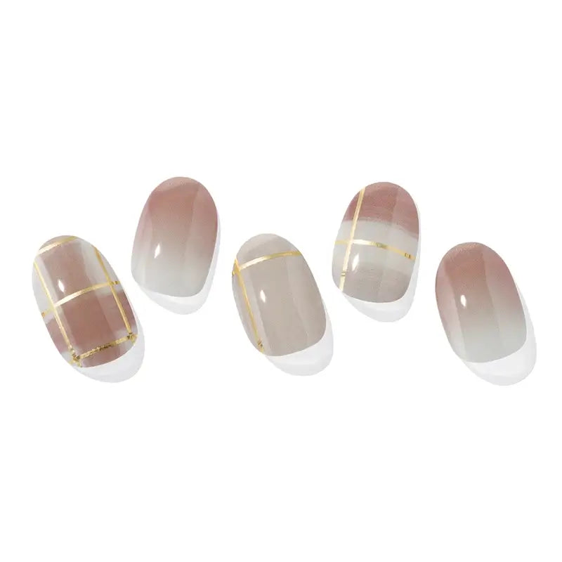 Ohora Uñas De Gel- Browny Check, 30 unidades