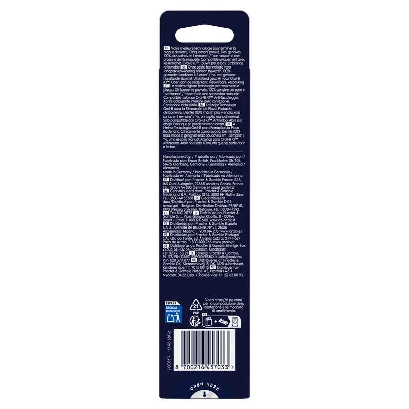 Oral-B Braun iO Recambio Gentle Care Negro, 2 Unidades