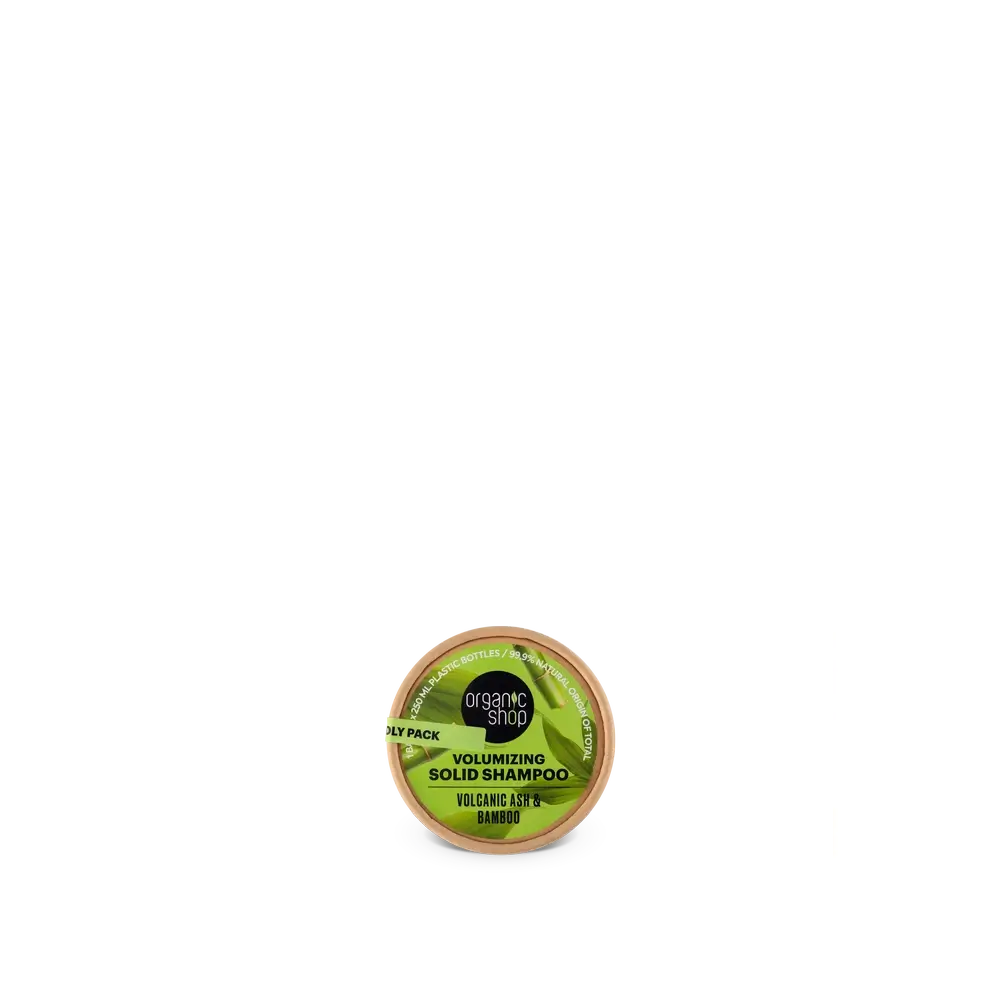 Organic Shop Champú Sólido Voluminizador Cenizas Volcánicas Y Bambú, 60 G