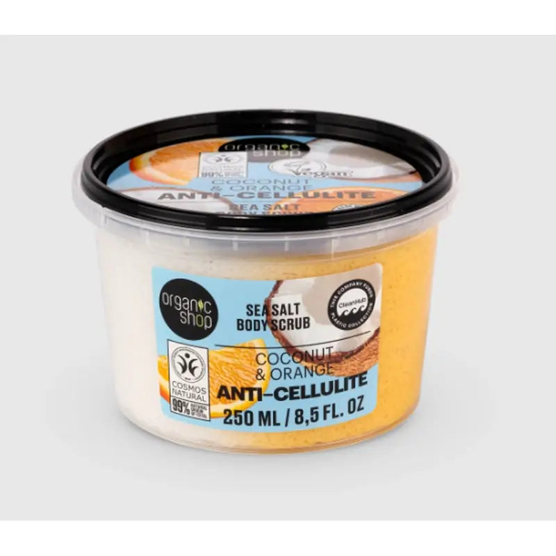 Organic Shop Exfoliante Corporal Anticelulítico De Naranja Y Coco A Base De Sal Marina , 250 ml