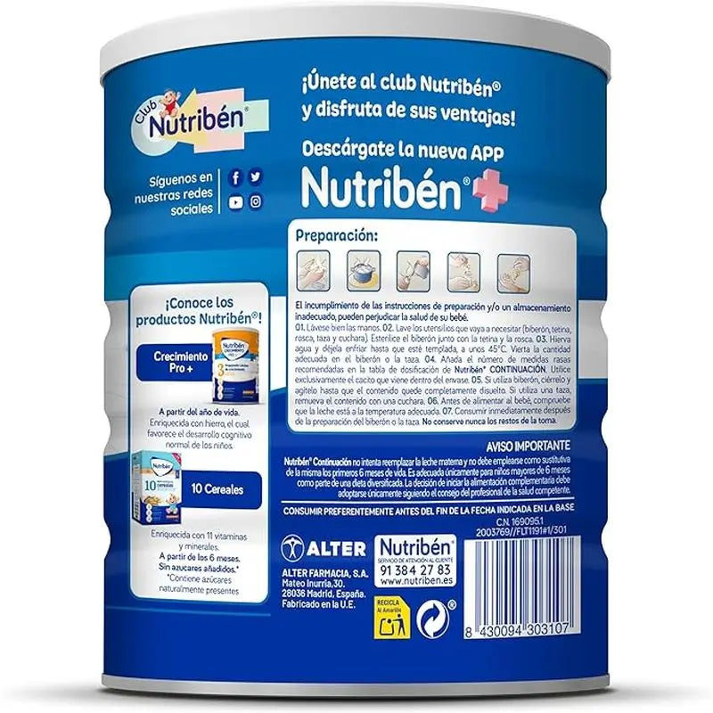 Nutribén Pro-Alfa 2 Leche Continuación, 2 X 800 gr