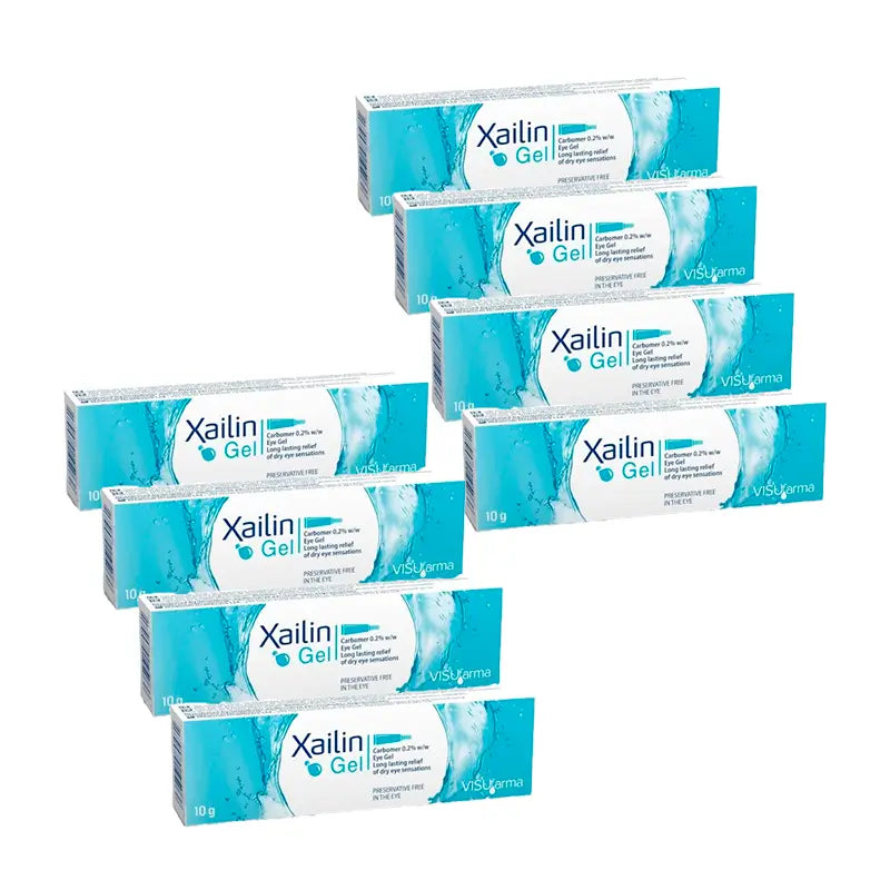 XAILIN Gel Sequedad Ocular, Pack 8 x 10 gr