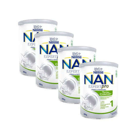Nestlé Nan Total Confort 1 Leche intantil, Pack 4 X 800 gr