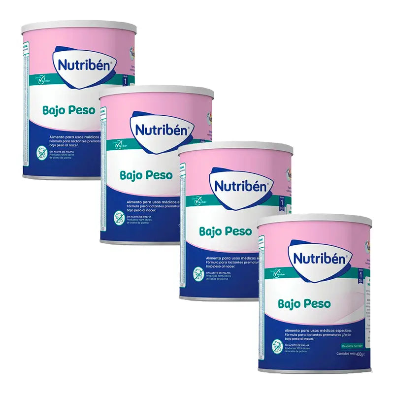 Nutribén Bajo Peso Leche, 4 X 400 gr