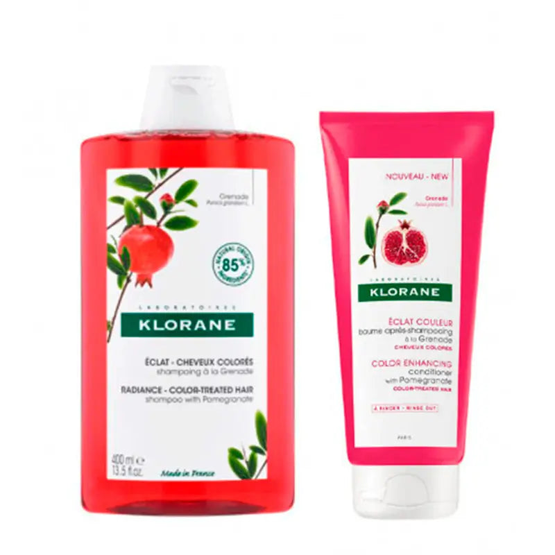 Klorane Pack Champú a la Granada, 400 ml + Klorane Acondicionador a la Granada, 200 ml
