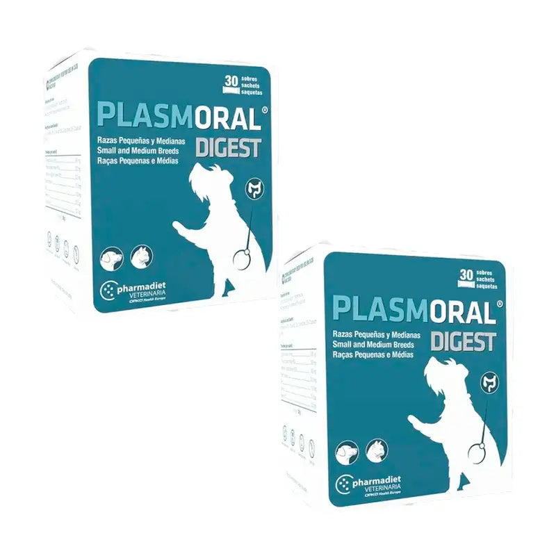 Pharmadiet Plasmoral Digest Razas Pequeñas y Medianas, Pack 2 x 30 sobres