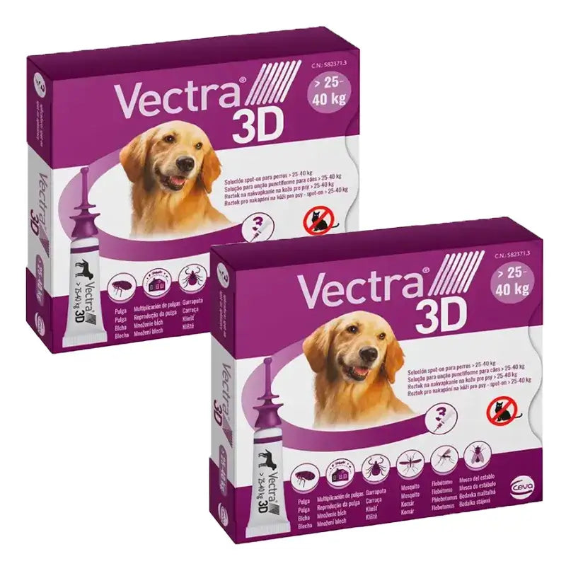 Vectra 3D Perro 25-40 kg, Pack 2 x 3 Pipetas