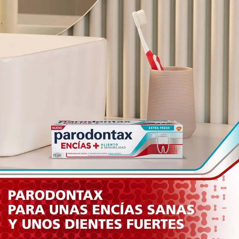 Parodontax Encías + Aliento Y Sensibilidad Pasta De Dientes, pack de 2x75 ml