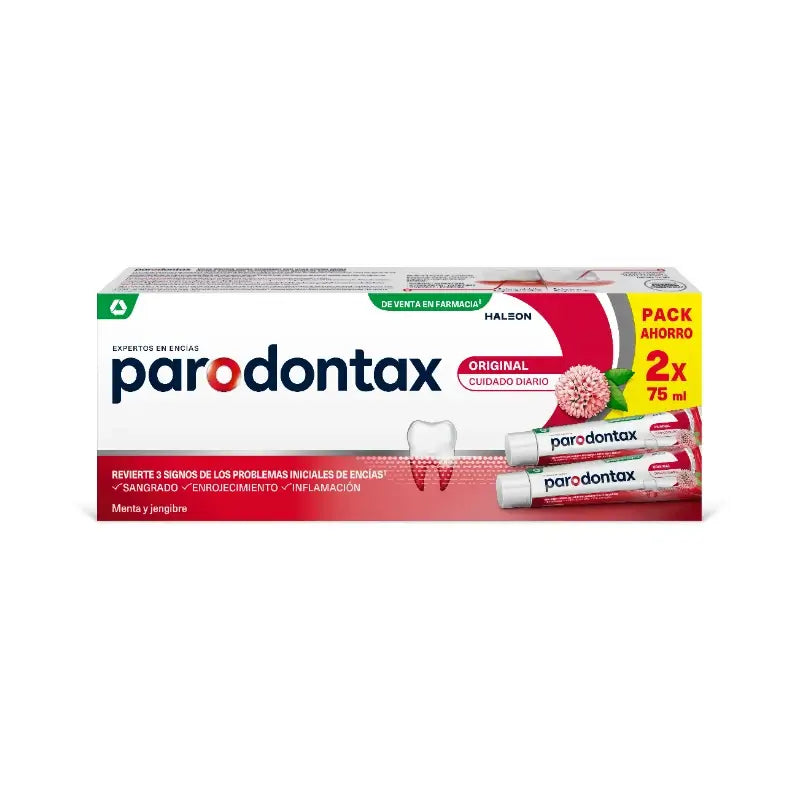 Parodontax Pasta de Dientes Herbal Original para Cuidado de Encías, 2x75 ml