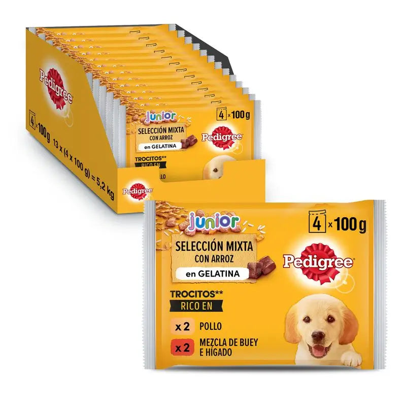 Pedigree Bolsitas 4Pack Junior Pollo Y Arroz 13X4X100