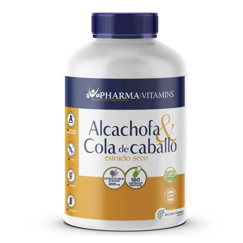 Pharma & Vitamins Alcachofa + Cola De Caballo (Ext. Seco) 300 Mg , 180 cápsulas