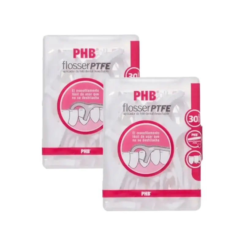 Phb Flosser Ptfe Aplicador De Hilo Dental Desechable, 2X30 Unidades