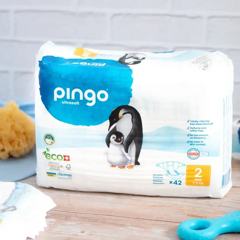 Pingo Pañales Ecológicos Talla 2 Mini (3-6 kg), 42 Unidades